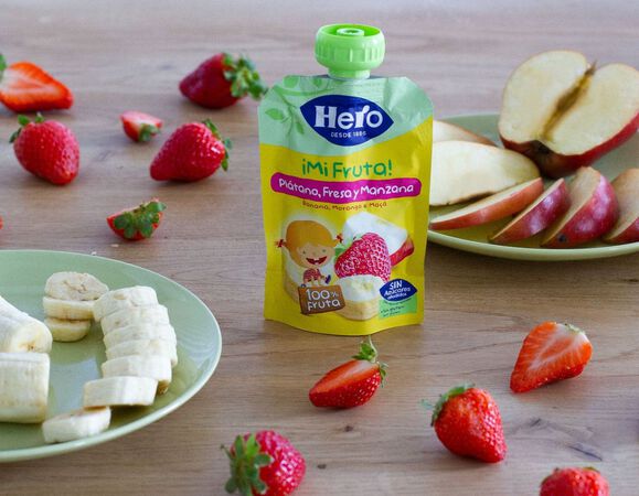 Pouch Hero manzana y plátano 4x100g