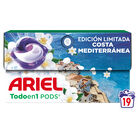 Detergente en cápsulas Ariel pods 19 lavados costa mediterránea edición limitada