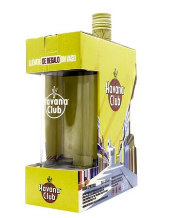 Ron a&ntilde;ejo con vaso Havana Club 70cl