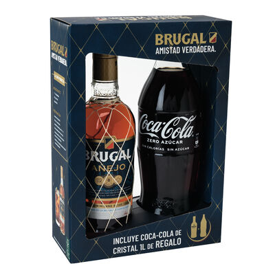 Ron añejo Brugal 70cl + Coca-Cola 1l