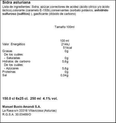 Sidra Asturiana Mayador 25cl pack 6