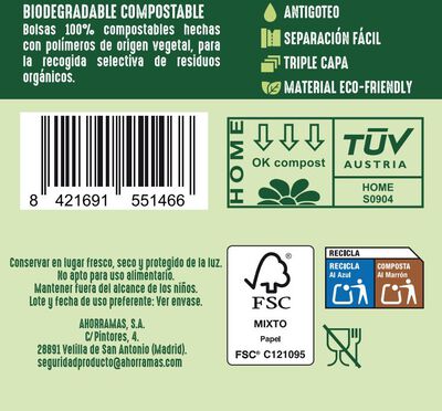 Bolsa basura Lanta 25 unidades 10 litros compostable