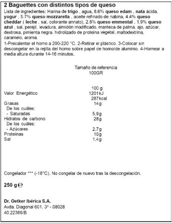Pannini Dr Oetker 250g 4 quesos