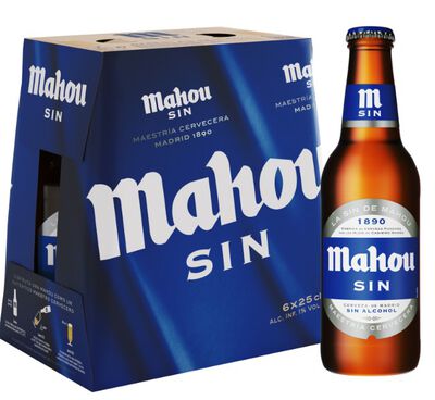 Cerveza sin alcohol Mahou pack 6 botellas 25cl