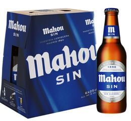 Cerveza sin alcohol Mahou pack 6 botellas 25cl