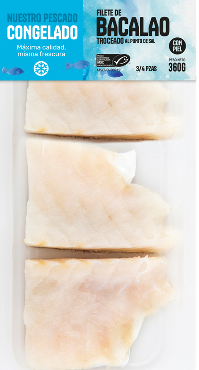 Bacalao en filete con piel 360gr