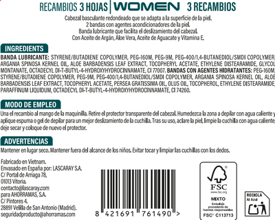 Sistema Depilación Recambio 3Hojas Bodyplus