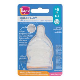 Tetina silicona Tigex pack 2 boca ancha desde 6meses 2 ud
