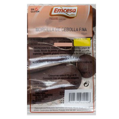 Morcilla de cebolla fina Emcesa 400g aproximadamente