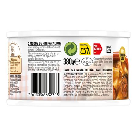 Callos sin gluten Litoral 380g a la madrileña
