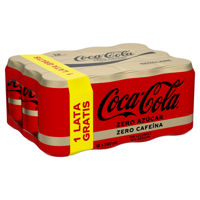 Refresco cola Coca-Cola 33cl pack 12 zero zero sin cafeína