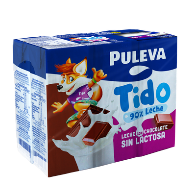 Batido sin lactosa Puleva 200ml pack 6 chocolate