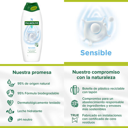 Gel de ducha o baño Palmolive NB Sensible, hidratante 900ml