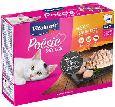 Comida húmeda de carne para gatos poesie Vitakraft 510g 6uds
