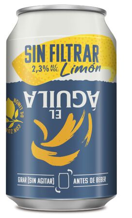 Cerveza sin filtrar con lim&oacute;n en lata Aguila 33cl