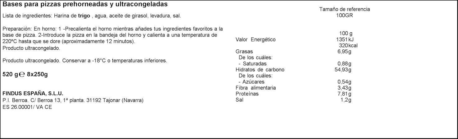 Bases de pizza La Cocinera pack 4