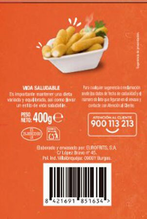 Fingers de mozzarella Alipende 400g rebozados