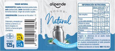 Yogur Alipende pack 6 natural