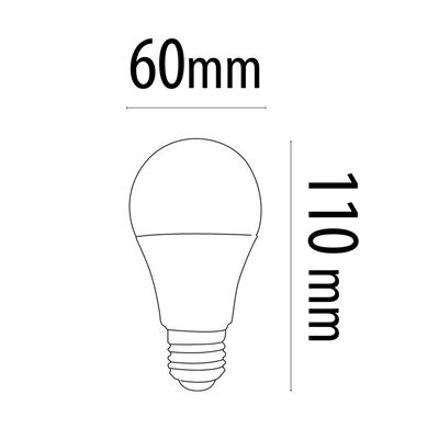 Bombilla Led esf&eacute;rica e27 pl&aacute;stico TM a60 10W c&aacute;lida