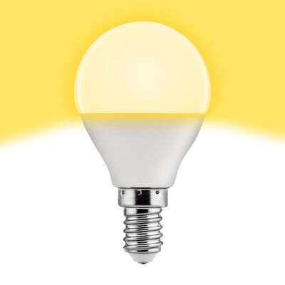 Bombilla Led esf&eacute;rica e14 pl&aacute;stico TM p45 6W c&aacute;lida