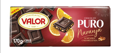 Chocolate puro de naranja con almendras caramelizadas Valor 170g