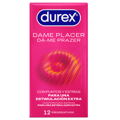 Preservativos Durex 12 uds dame placer con puntos y estr&iacute;as