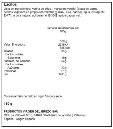 Lacitos Hojaldre Virgen Brezo 180g