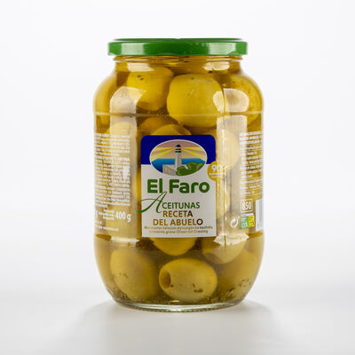 Aceitunas aliñadas sin hueso receta del abuelo El Faro 400g