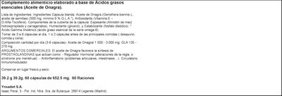 Aceite de onagra Naturtierra 60 cápsulas