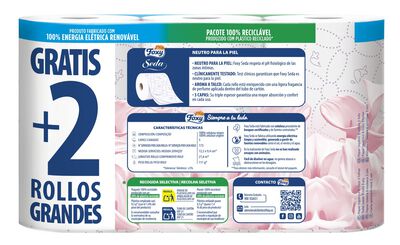 Papel higiénico Foxy 4+2 rollos seda con pH neutro para la piel y aroma a talco
