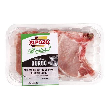 Chuleta de lomo de cerdo duroc All natural ElPozo 600g aproximadamente
