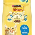 Alimento seco para gato adutlto Friskies 4kg Salmón y verduras