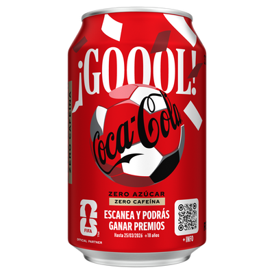Refresco cola Coca-Cola lata 33cl zero az&uacute;car zero cafe&iacute;na