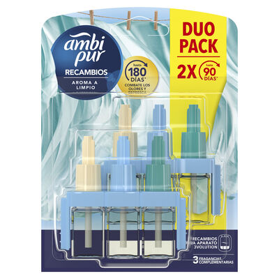 Ambientador eléctrico duo + recambio  Ambipur 3volution aroma a limpio