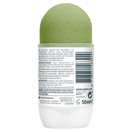Desodorante roll-on Sanex Natur Protect piel normal 24h con piedra de alumbre 50ml