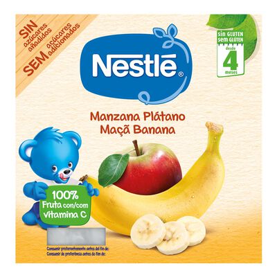 Preparado fruta Nestlé manzana plátano sin gluten pack 4