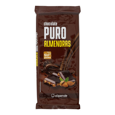 Chocolate puro sin gluten Alipende 150g con almendras