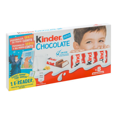Barritas de chocolate con leche Kinder 8u