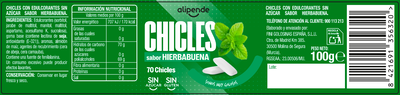 Chicle Alipende sin az&uacute;car bote 98g hierbabuena