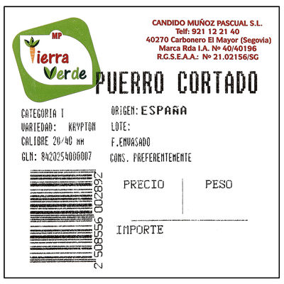 Puerro bandeja 550g aproximadamente