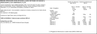 Zumo tropical con leche Bifrutas Pascual pack 6