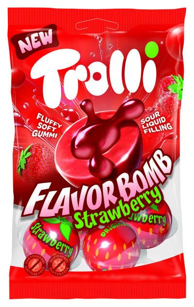 Caramelos rellenos de fresa Trolli 75g