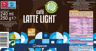 Bebida láctea de café con leche light Alipende 240ml
