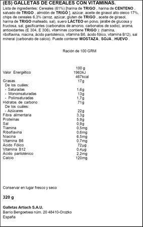 Galleta Dinosaurus a cucharadas 320g cereales