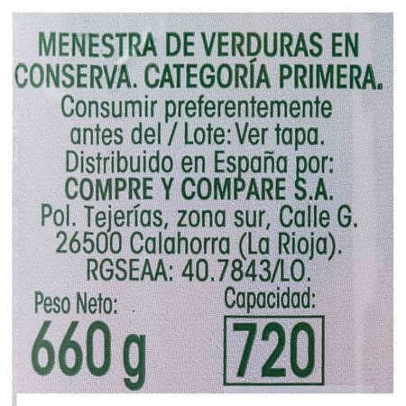 Menestra de verduras sin gluten Alipende 400g