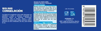 Bolsa de congelaci&oacute;n Lanta 30 uds grandes