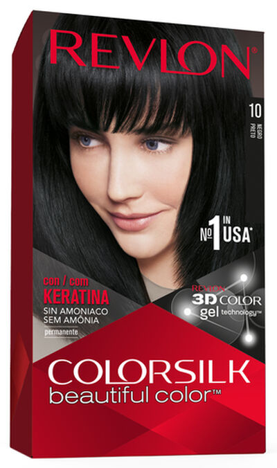 Tinte de cabello sin amoníaco Revlon Colorsilk nº 10 negro