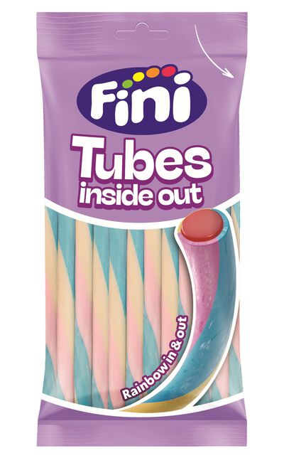 Golosina tubo relleno arcoiris Fini 80g