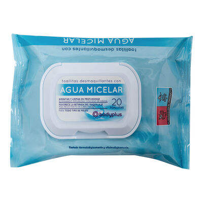 Toallitas Bodyplus 20u con agua micelar