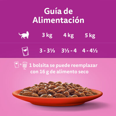 Comida para gato de buey y pollo Whiskas 4x85g